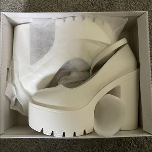 Chunky White Platform Boots